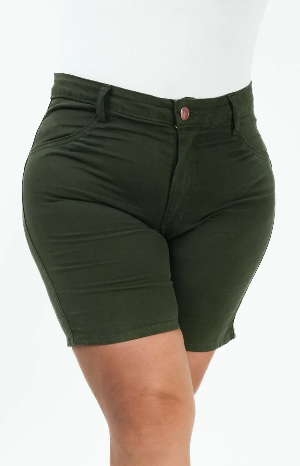 SHORTS JEANS MEIA COXA - VERDE MILITAR