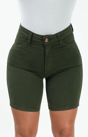 SHORTS JEANS MEIA COXA - VERDE MILITAR